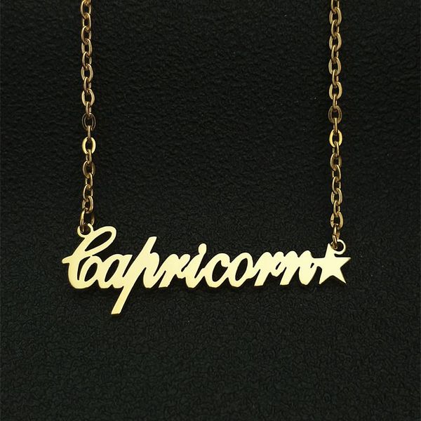 

pendant necklaces capricorn zodiac letter necklace bff jewelry gold ketting constellation collier femme bridesmaid gift choker, Silver