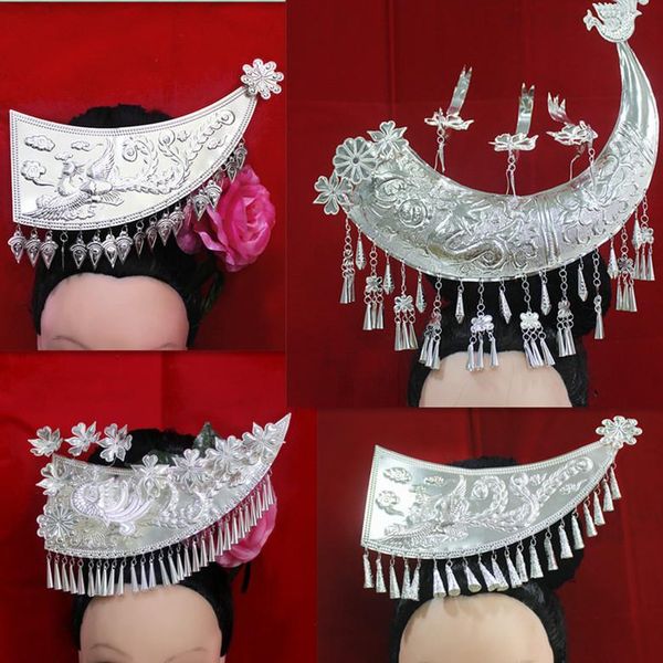 

other event & party supplies miao silver hair accessories tassel headdress minority horn style hairpin dancer headwear festival