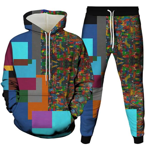 

women's hoodies & sweatshirts tracksuit men/women winter 2 piece set print hoodies+pants sportwear sports suits hooded sweatshirt femal, Black
