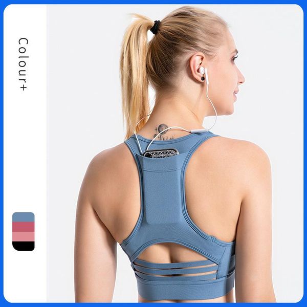 

style striped beauty back yoga bra, shockproof pocket, running sports underwear, ladies vest fitness clothes outfit