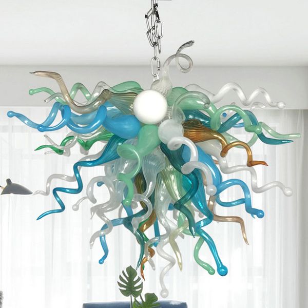 

art pendant lamps hand blown glass chandelier lights multi colored led home decor bedroom living room