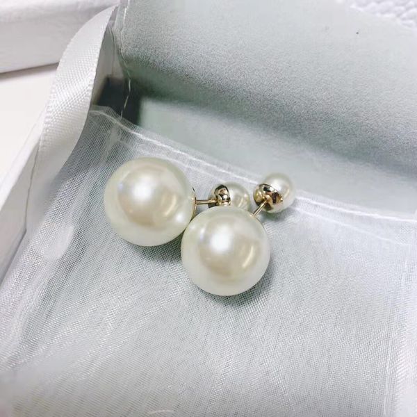 

new 925 silver needle size pearl letter female earrings simple exclusive fine jewel, Golden