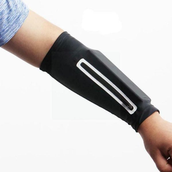 

elbow & knee pads long arm warmer for mobile phone stretch bag running wrist sunscreen armband riding p4v6, Black;gray