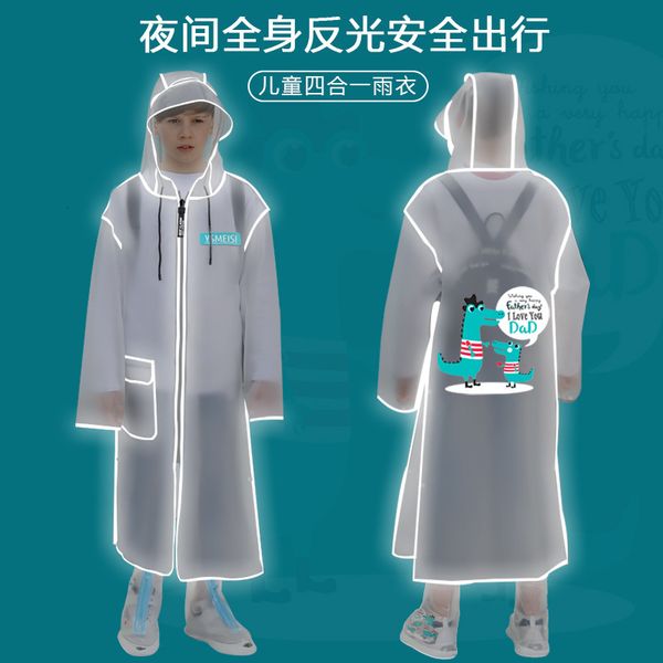 

raincoat children's primary and secondary school students with schoolbag ponchos, boys girls, middle-aged older whole