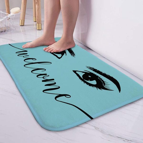 

carpets anti-slip absorb water bath mat cartoon eyelash bathroom kitchen bedroon floor carpet entrance rugs kid prayer 40*60/50*80cm