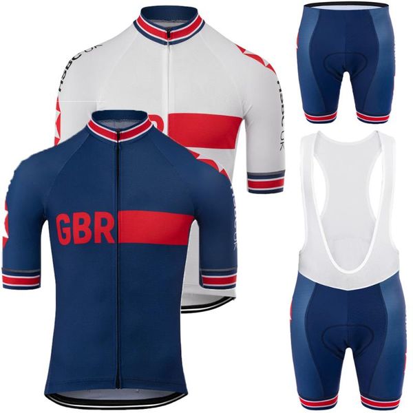 

great britain cycling jersey set uk national team clothing men mtb road bike shirts suit bicycle bib shorts maillot racing sets, Black;blue