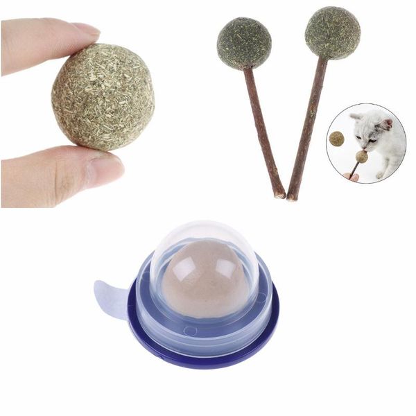

cat toys catnip wall ball edible licking balls snack natural healthy rotatable kitten chewing cleaning teeth toy