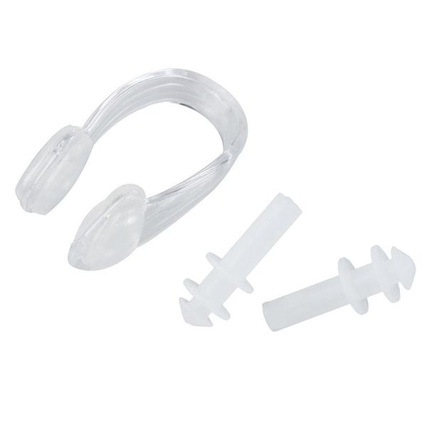 

nose clip clear wht silicone earplug + set for swimming