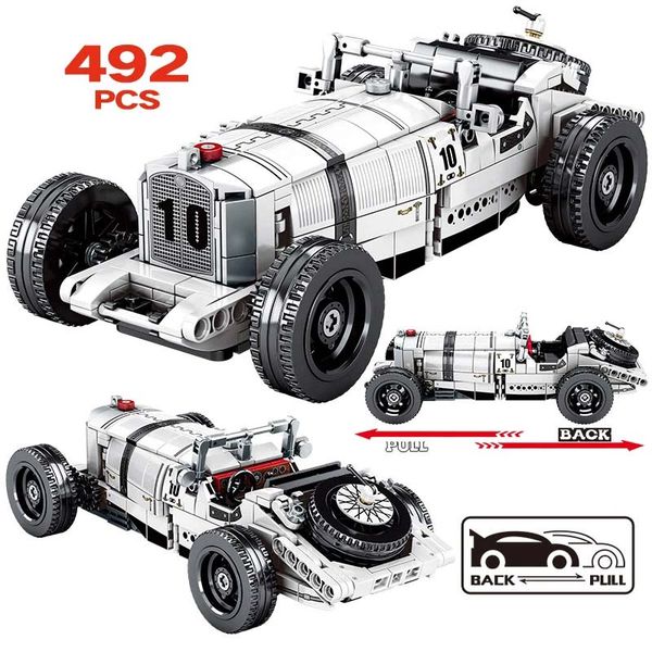 

children toys diy technic roadster building blocks pull back car champion car toys creator bricks kids gift