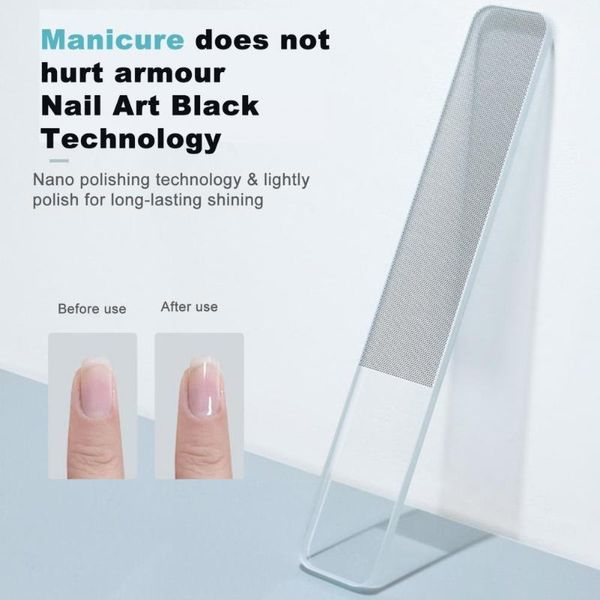 

nail files transparent file smooth edge non-deformed glass polishing strip washable remover for manicure