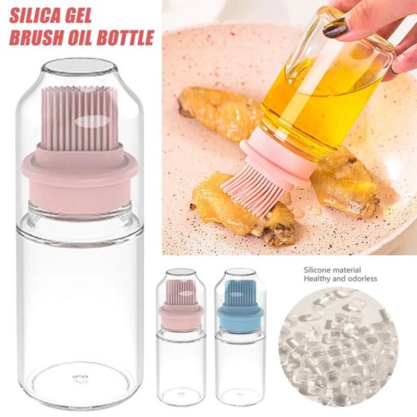 

tools & accessories bbq oil bottle with silicone brush portable grill baking accessory kitchen tool silica basting brushes