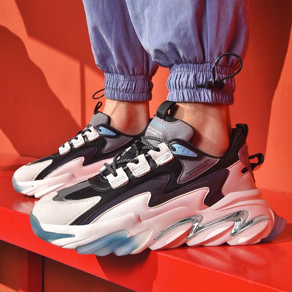 

464748 size shoes mens summer tide shoes casual mesh sneakers mens breathable shoes 2021 new trendy men ins dad, Black;white