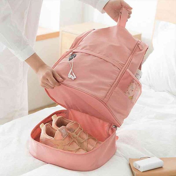 

38 women shoe position dry wet separation yoga fitness bag large sport backpack school bags for teenage girl