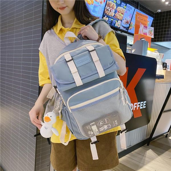 

backpack enopella woman waterproof cute ladies black bookbag mochila ins for teens female korean high school students harajuku