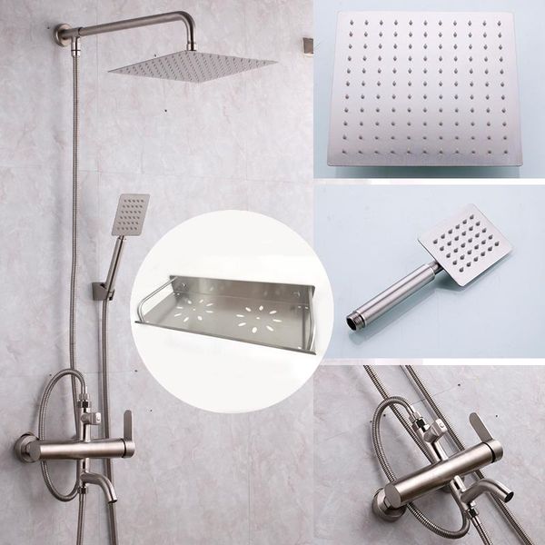 

easy wall set 10 inch rainfall shower bathroom faucet flexible connect hose sets