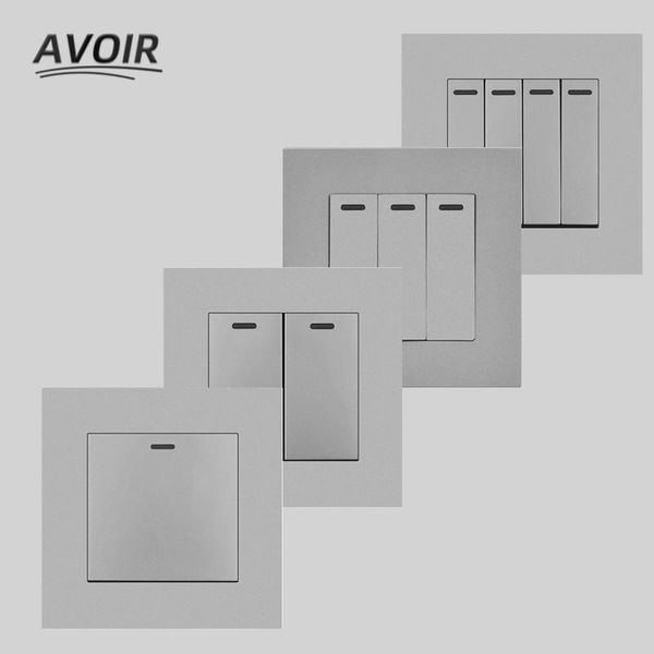 

smart home control avoir improvement wall light switch plastic panel gray 1 2 3 4 gang way push button switches 86 type rocker 220v