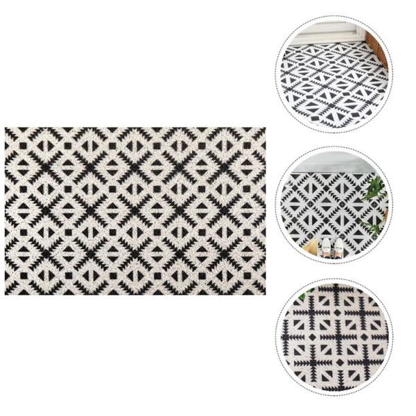 

pc floor mat household door non-skid (black white) carpets