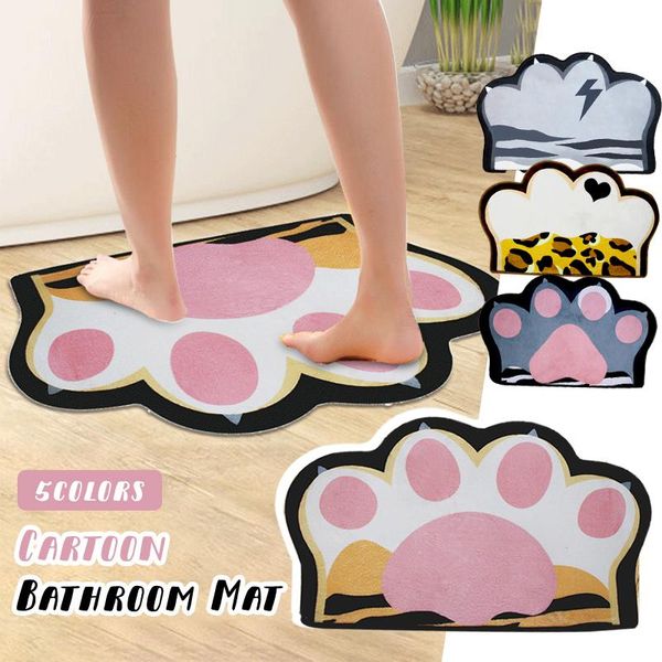 

bath mats cartoon cat's claw bathroom floor mat household bedroom absorbent non-slip toilet door