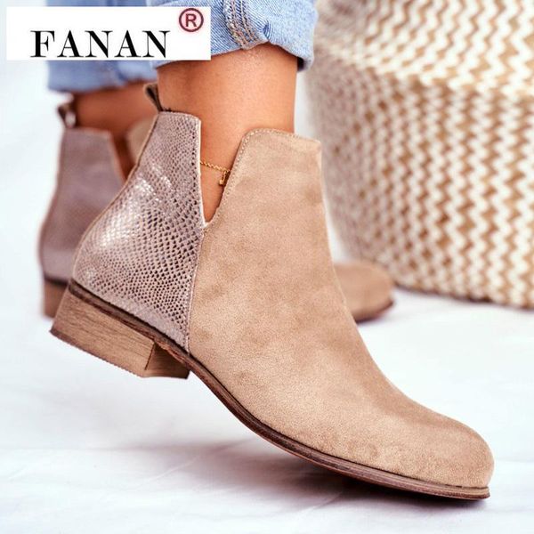 

women retro pu leather ankle boots 2021 woman vintage leopard low heels women's zip ladies shoes female short plus size 43, Black