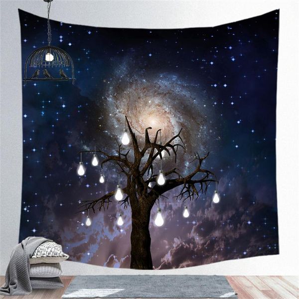 

tapestries custom fashion trees starry sky tapestry hippie wall art decor hanging fabric living ceiling room cgt004