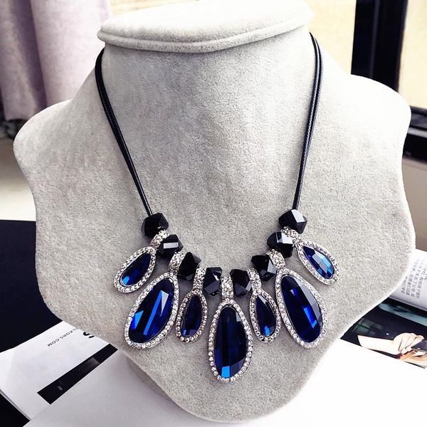 

statement necklaces & pendants crystal maxi necklace for women female chain collar collier femme 2021 fashion jewelry chokers, Golden;silver