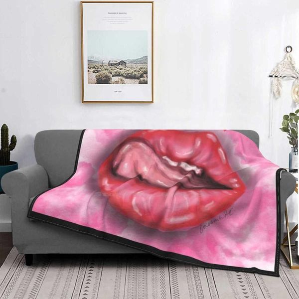 

blankets yummy latest super soft warm light thin blanket lips mouth