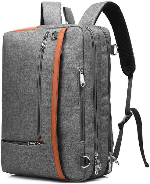 

backpack convertible shoulder bag messenger business briefcase leisure handbag travel rucksack fits 17.3" lapfor men