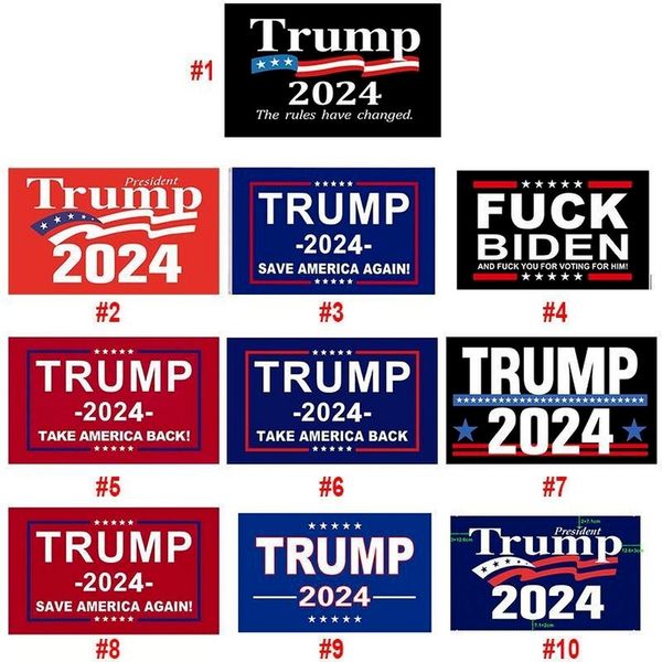 

u stock trump 2024 flag 10 styles donald flags keep america great again polyester decor banner for president usa ty03