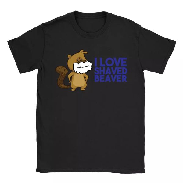 

i loved shaved beaver mens t-shirt funny rude offensive joke gift for dad uncle, White;black