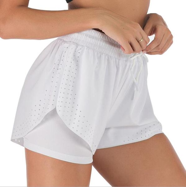 

yoga outfit lululala summer women running shorts outdoor training double false two pieces customized