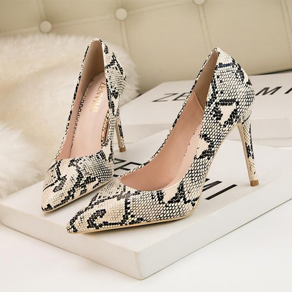 

sandals mariahzheng snake-tip pointed women's shoes fashion high-heeled shallow mouth nightclub thin zwm, Black