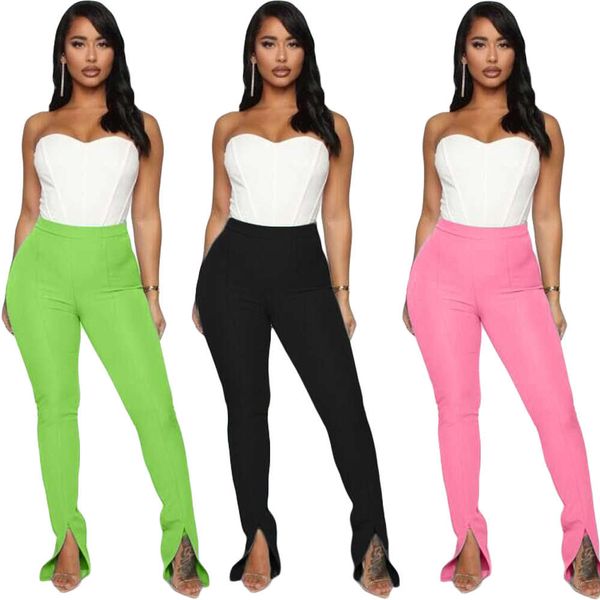 

sy8029 fashion beauty split casual pants multi color, Black;white