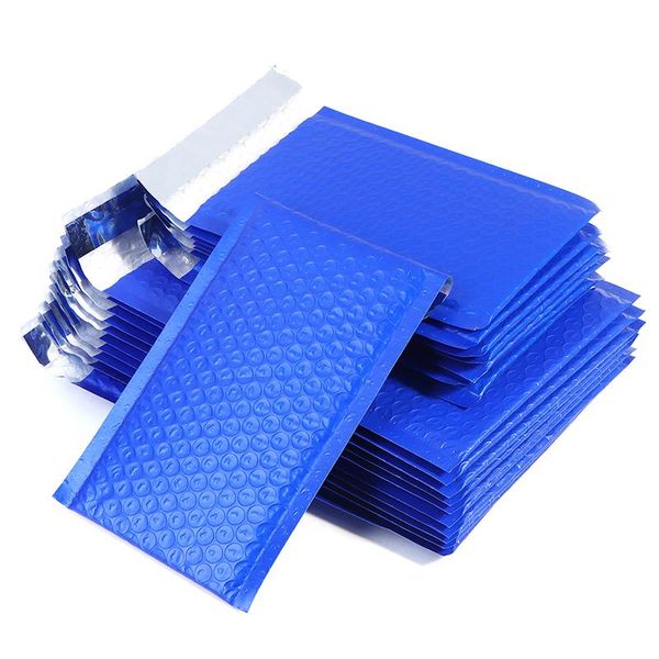 

gift wrap 10pcs small poly bubble mailer blue self seal padded envelopes mailing bags 120*180+40mm/170*230+40mm