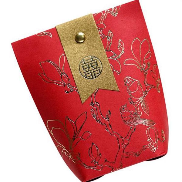 

gift wrap 30pcs vintage chinese double happiness candy box chocolate packaging bag wedding party favor and