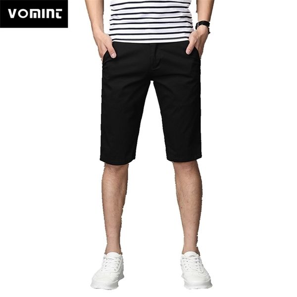 

summer men's basic shorts smart casual fashion pockets solid color black blue khaki large size 40 42 44 210713, White;black