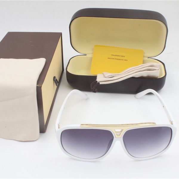 

fashion trend sunglasses retro men and women luxury designer gold frame laser logo glasses gift box, White;black