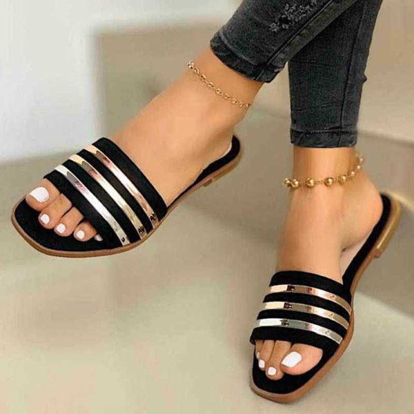 

women's sandals gladiator slip on woman flats shoes heels peep toe ladies casual shoes female summer sandalias plus size 35-43 y0721, Black