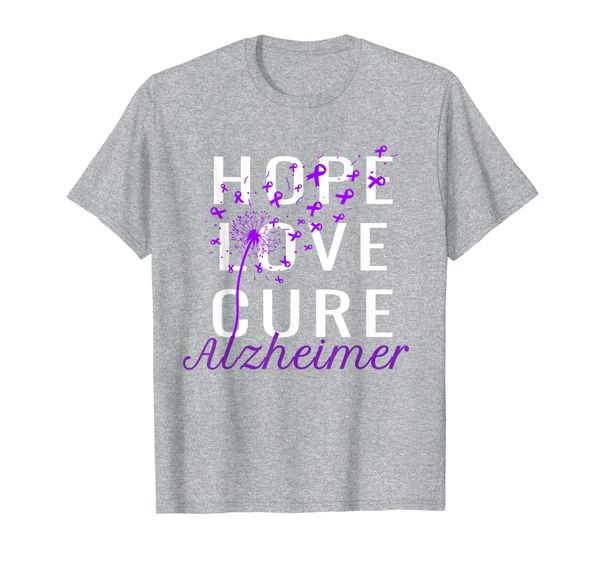 

hope love cure alzheimer disease awareness t-shirt, White;black
