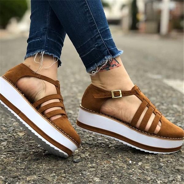 

hollow out women sandals buckle strap flock summer shoes chaussures femme flat platform sandalias fashion jkm8, Black