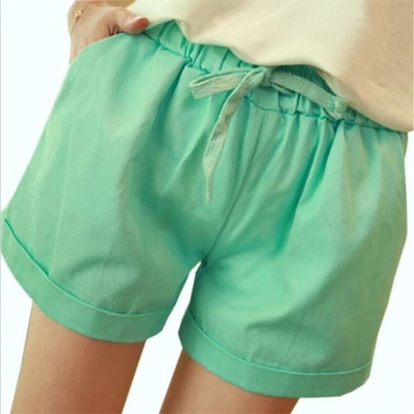 

women's shorts ljcuiyao summer elastic waist fashion casual women ladies straight high drawstring pocket, White;black