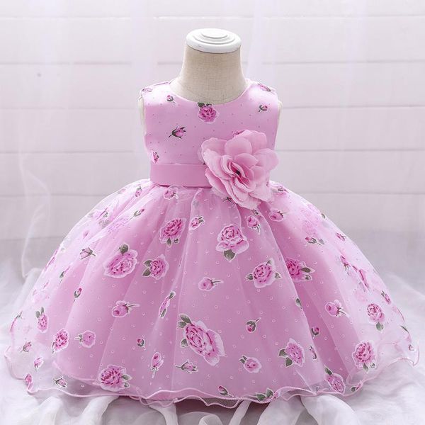 

girl's dresses flower born baby girls dress christening clothes infant birthday for 1 year girl toddler princess wedding, Red;yellow