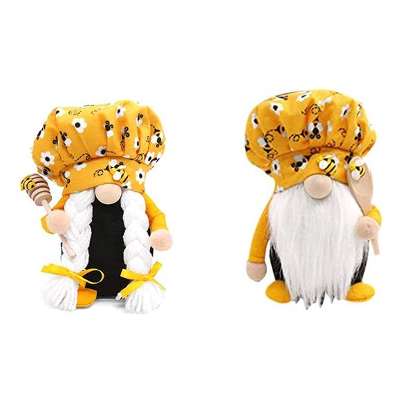 

decorative objects & figurines bumble bee chef swedish honey elf home farmhouse kitchen decor shelf tiered tray decorations, set of 2
