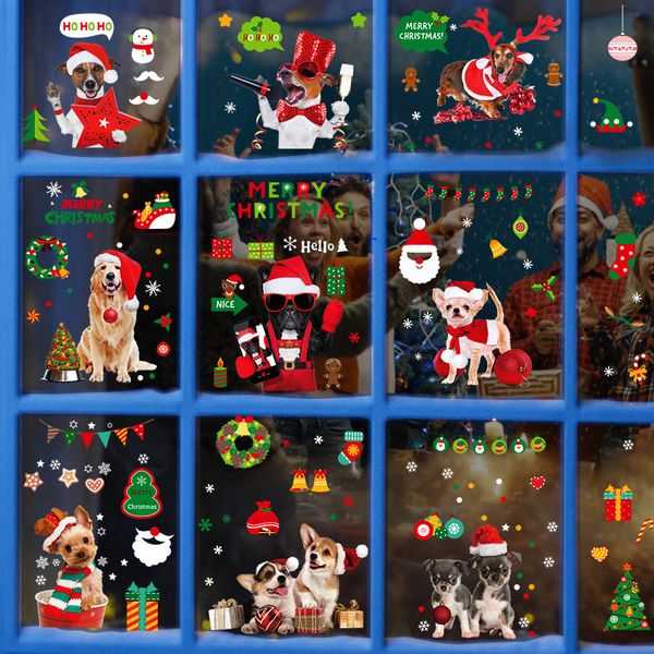 Feliz Natal Adorável Santa Claus Windows Adesivo de Vidro Festival Home Decoração Personalizada Static Cling Xmas Adesivos