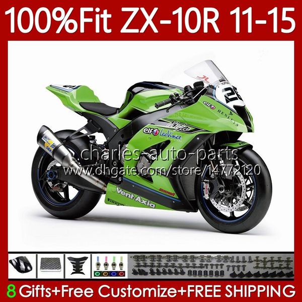 Fairings de injeção para Kawasaki Ninja ZX-10R ZX 10 R1000 CC ZX10R 11 12 13 14 15 101NO.85 ZX 10R 1000CC ZX-1000 Hot Green 2011 2012 2013 2015 ZX1000 C 11-15 OEM corpo