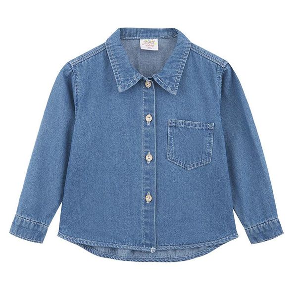 

children clothes 2021 spring autumn denim jacket kids cotton outwear japanese simple shirt for boy girl casual cardigan jackets, Blue;gray