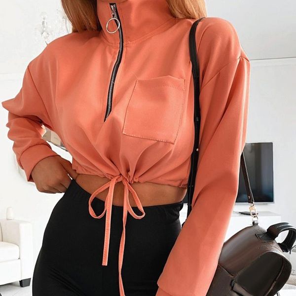 

women's hoodies & sweatshirts women casual hoodie coats fashion clothes solid hooded sweatshirt long sleeve zip crop pullover outwear y, Black