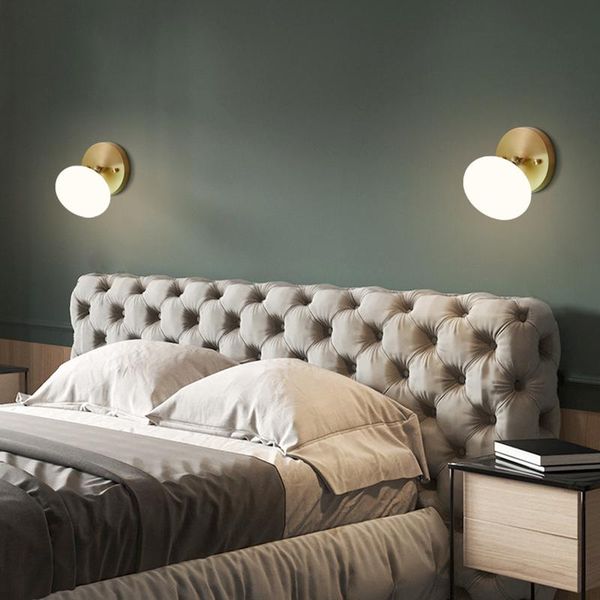

wall lamps copper nordic living room el aisle corridor home bedroom bedside loft glass sconce industrial decoration fixture
