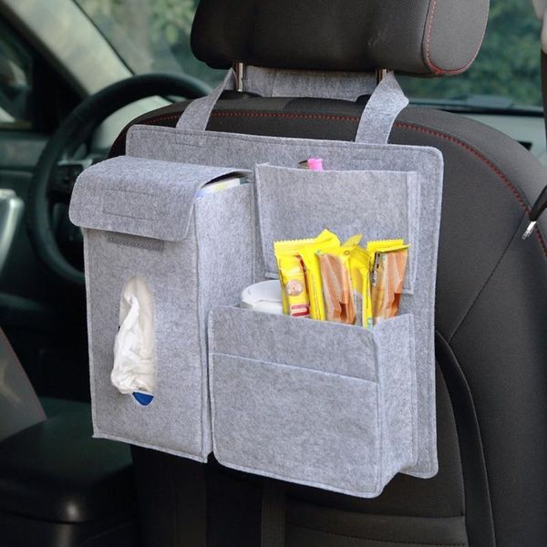 

car organizer back seat storage bag hanging paper towel mobile phone