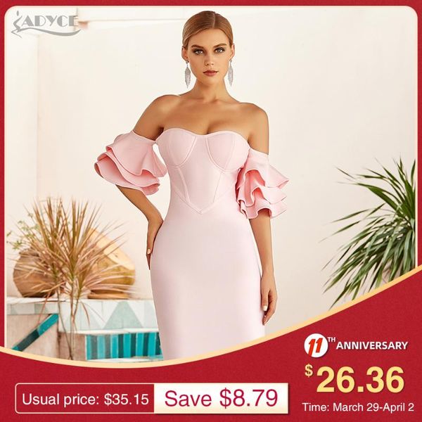 

adyce 2021 summer women pink off shoulder bodycon bandage dress butterfly short sleeve celebrity runway party dresses casual, Black;gray