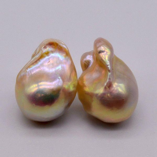 

stud colorful earrings. pink baroque pearl. large pearl 925 silver. women's earrings, Golden;silver